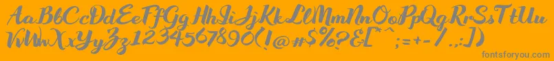 フォントWakeUpBro – オレンジの背景に灰色の文字