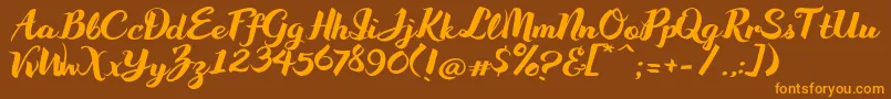 WakeUpBro Font – Orange Fonts on Brown Background