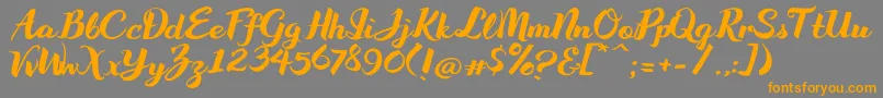 Weitere Informationen zur WakeUpBro-Schriftart WakeUpBro-Schriftart – Orangefarbene Schriften auf grauem Hintergrund