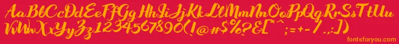 WakeUpBro Font – Orange Fonts on Red Background