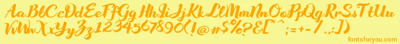WakeUpBro Font – Orange Fonts on Yellow Background