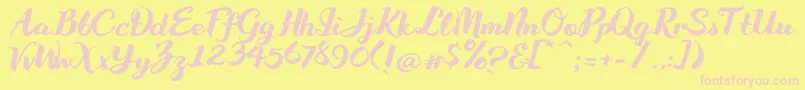 WakeUpBro Font – Pink Fonts on Yellow Background