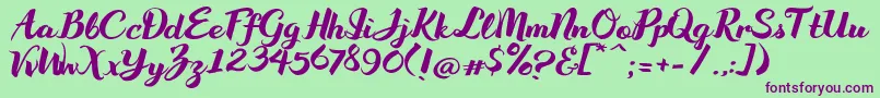 WakeUpBro Font – Purple Fonts on Green Background