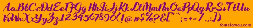 WakeUpBro Font – Purple Fonts on Orange Background