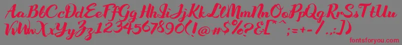 WakeUpBro-Schriftart – Rote Schriften auf grauem Hintergrund