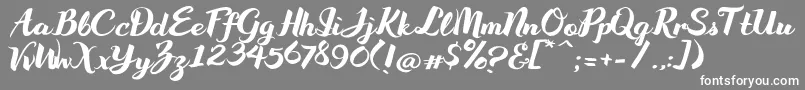 WakeUpBro-Schriftart – Weiße Schriften auf grauem Hintergrund