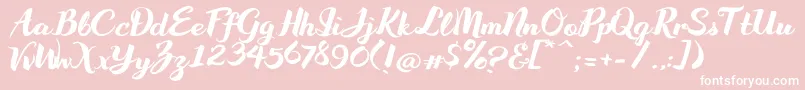 フォントWakeUpBro – ピンクの背景に白い文字