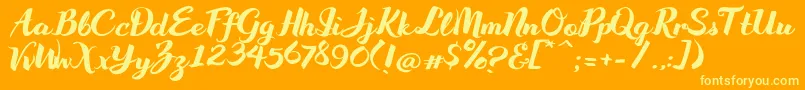 WakeUpBro Font – Yellow Fonts on Orange Background