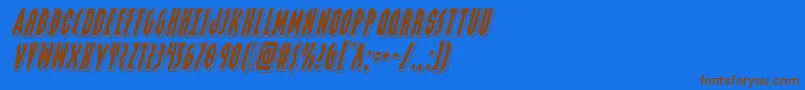 Grendelsmotherpunchital Font – Brown Fonts on Blue Background
