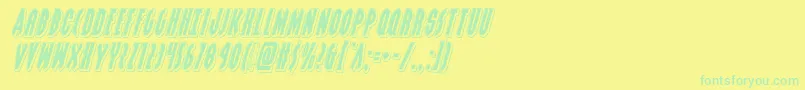 Grendelsmotherpunchital-Schriftart – Grüne Schriften auf gelbem Hintergrund