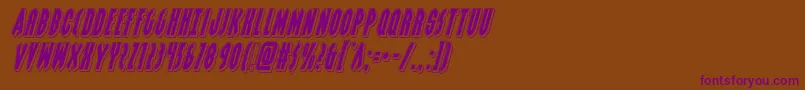Grendelsmotherpunchital Font – Purple Fonts on Brown Background