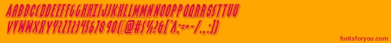 Grendelsmotherpunchital Font – Red Fonts on Orange Background