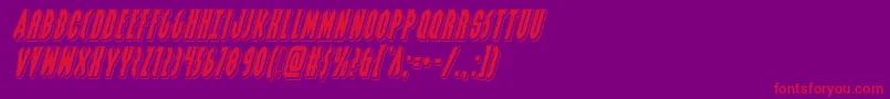 Fonte Grendelsmotherpunchital – fontes vermelhas em um fundo violeta