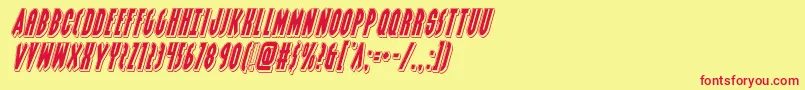 Grendelsmotherpunchital Font – Red Fonts on Yellow Background