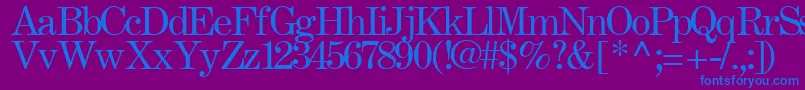 フォントFastRegularTtstd – 紫色の背景に青い文字