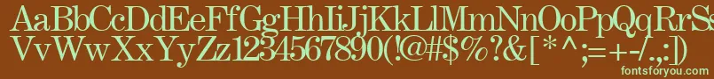 Шрифт FastRegularTtstd – зелёные шрифты на коричневом фоне