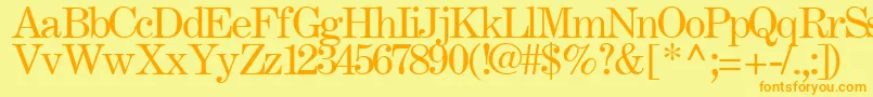 フォントFastRegularTtstd – オレンジの文字が黄色の背景にあります。