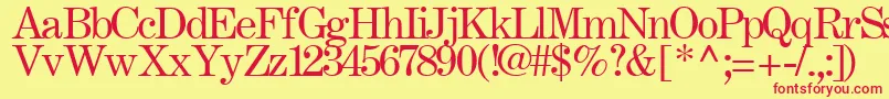 フォントFastRegularTtstd – 赤い文字の黄色い背景