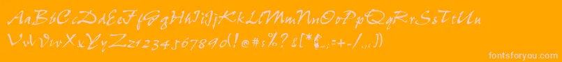 Snappy Font – Pink Fonts on Orange Background