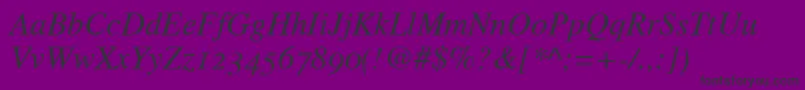 TimesItalicOldStyleFigures-Schriftart – Schwarze Schriften auf violettem Hintergrund