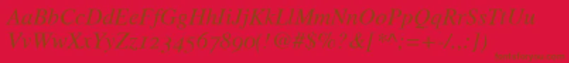 TimesItalicOldStyleFigures Font – Brown Fonts on Red Background