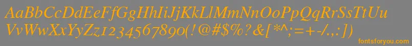 TimesItalicOldStyleFigures Font – Orange Fonts on Gray Background