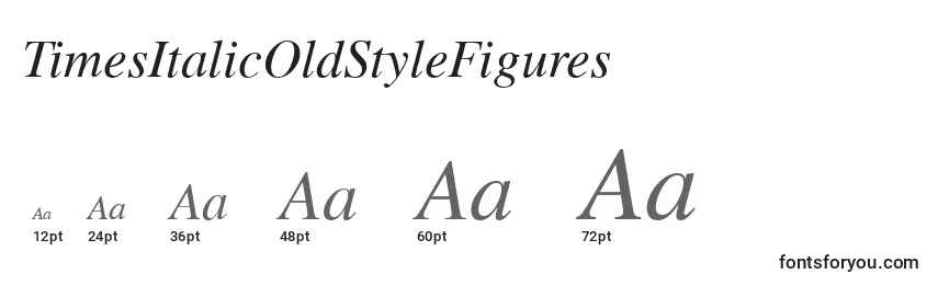 TimesItalicOldStyleFigures Font Sizes