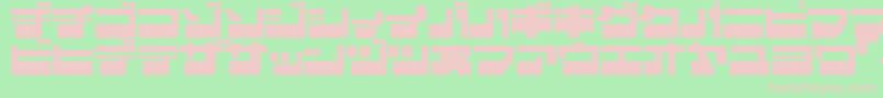 EjectjapLowerphat-fontti – vaaleanpunaiset fontit vihreällä taustalla
