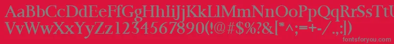 フォントPalermoRegular – 赤い背景に灰色の文字