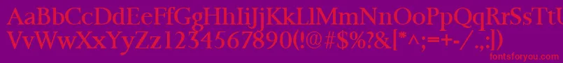 フォントPalermoRegular – 紫の背景に赤い文字