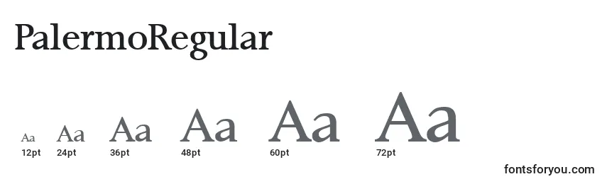 Размеры шрифта PalermoRegular