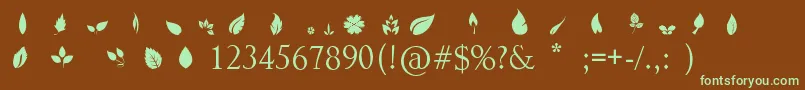 Leafs Font – Green Fonts on Brown Background
