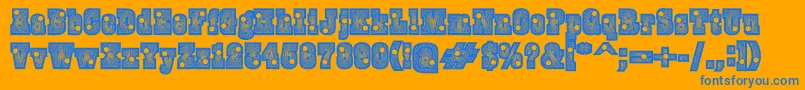 Burrisblackshootout Font – Blue Fonts on Orange Background