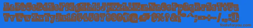 Burrisblackshootout Font – Brown Fonts on Blue Background