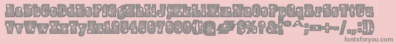 Burrisblackshootout-Schriftart – Graue Schriften auf rosa Hintergrund