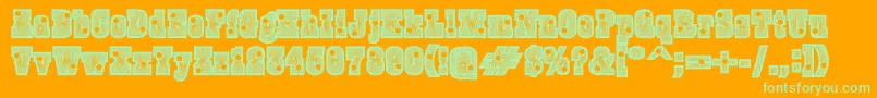 Burrisblackshootout Font – Green Fonts on Orange Background