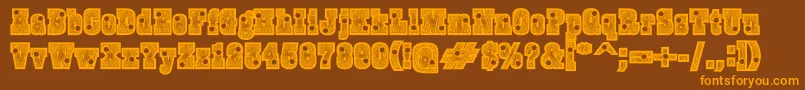 Burrisblackshootout Font – Orange Fonts on Brown Background