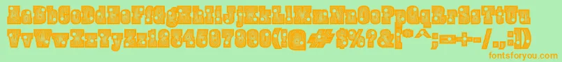Burrisblackshootout Font – Orange Fonts on Green Background