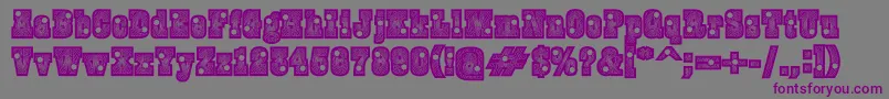 Burrisblackshootout-Schriftart – Violette Schriften auf grauem Hintergrund