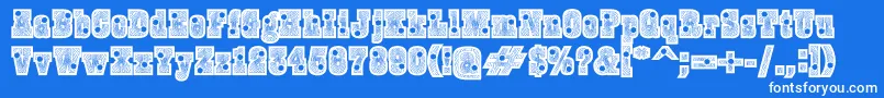 Burrisblackshootout Font – White Fonts on Blue Background
