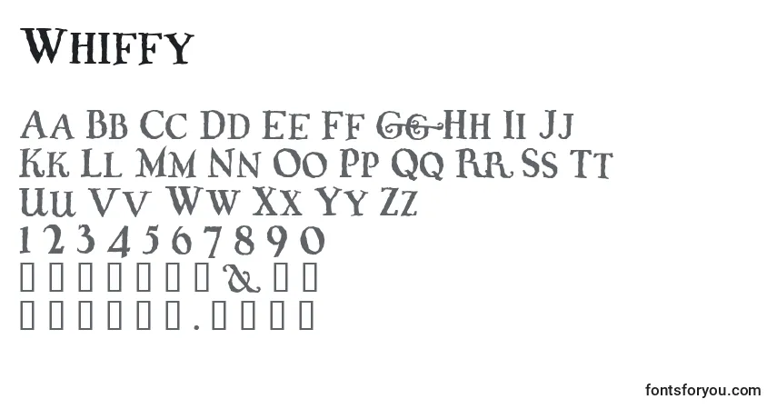Fuente Whiffy - alfabeto, números, caracteres especiales