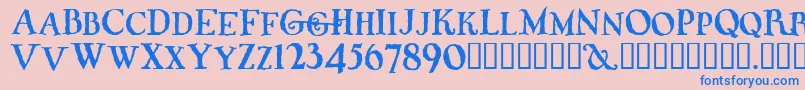 Whiffy Font – Blue Fonts on Pink Background