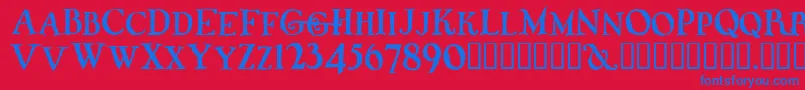 Whiffy Font – Blue Fonts on Red Background