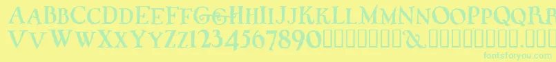 Whiffy Font – Green Fonts on Yellow Background