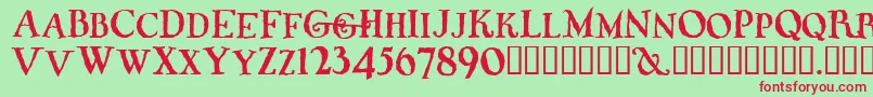 Whiffy Font – Red Fonts on Green Background