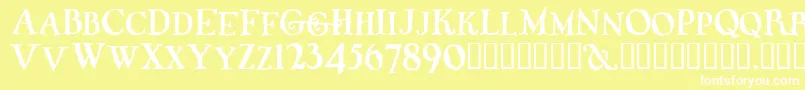 Whiffy Font – White Fonts on Yellow Background