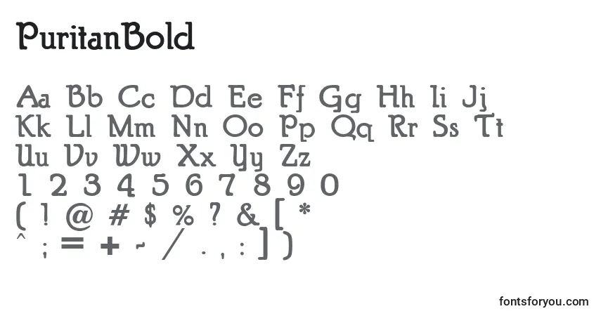 A fonte PuritanBold (73153) – alfabeto, números, caracteres especiais