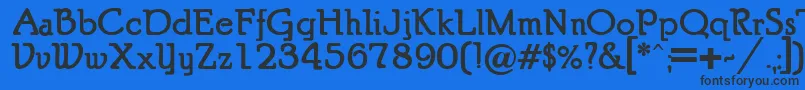 フォントPuritanBold – 黒い文字の青い背景