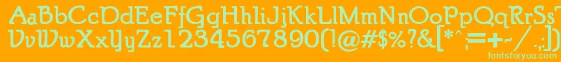 PuritanBold Font – Green Fonts on Orange Background