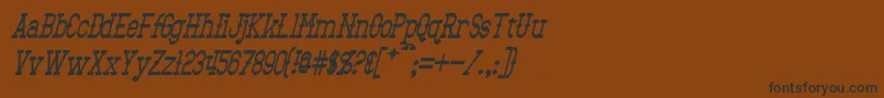 フォントBantorainItalic – 黒い文字が茶色の背景にあります